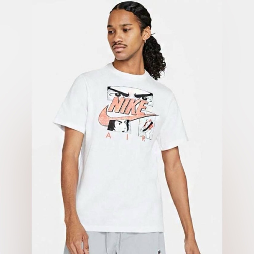 Nike Air Anime‎ Cartoon Sportswear Mens T-Shirt In White Size Small